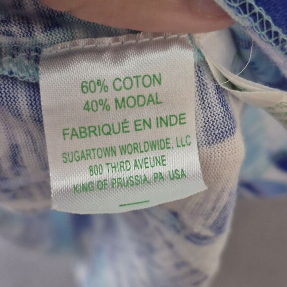 Lilly Pulitzer Women's Sleeveless Serene Blue Tropical Me Print Dev Dress L - Picture 9 of 11